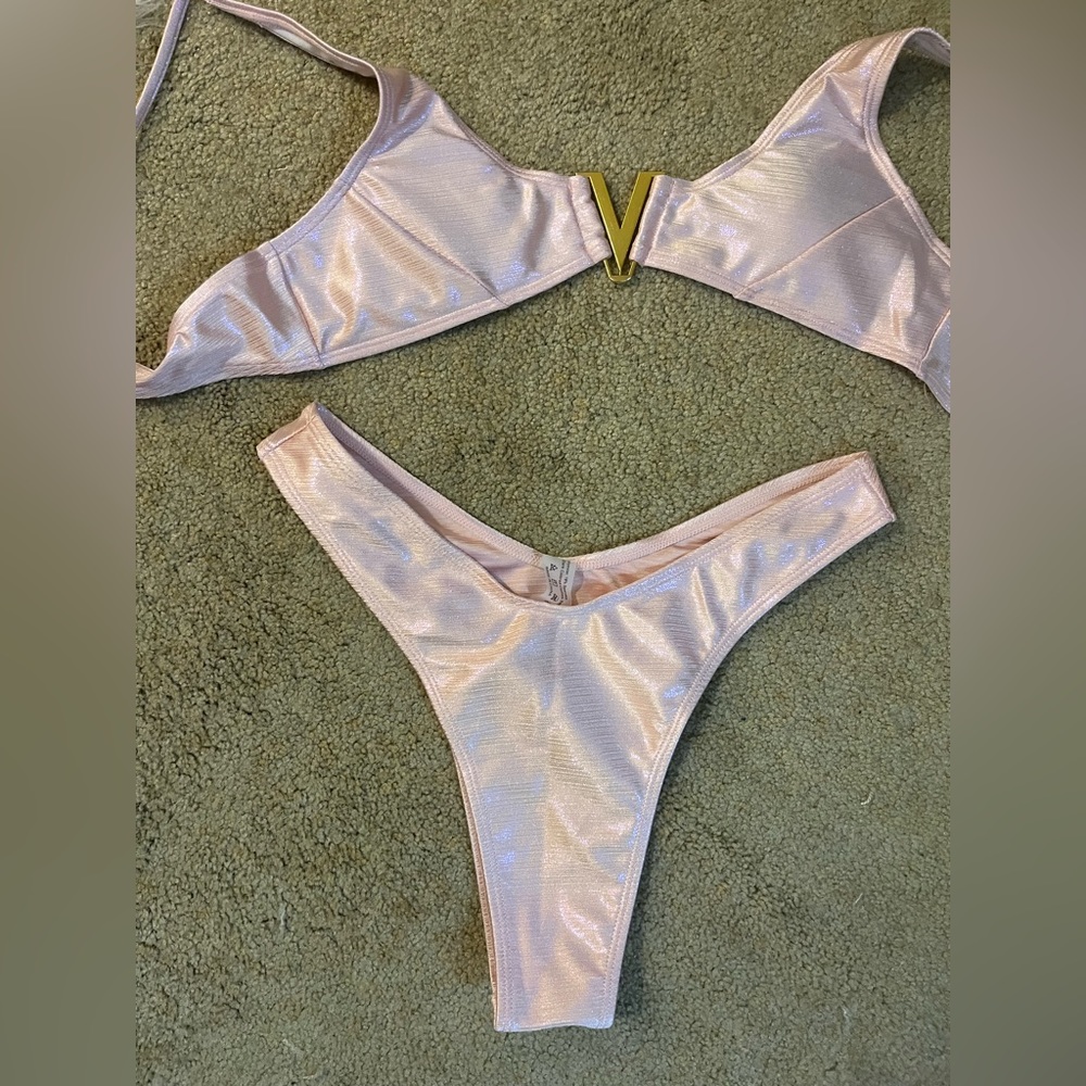 Pink shimmery swimsuit